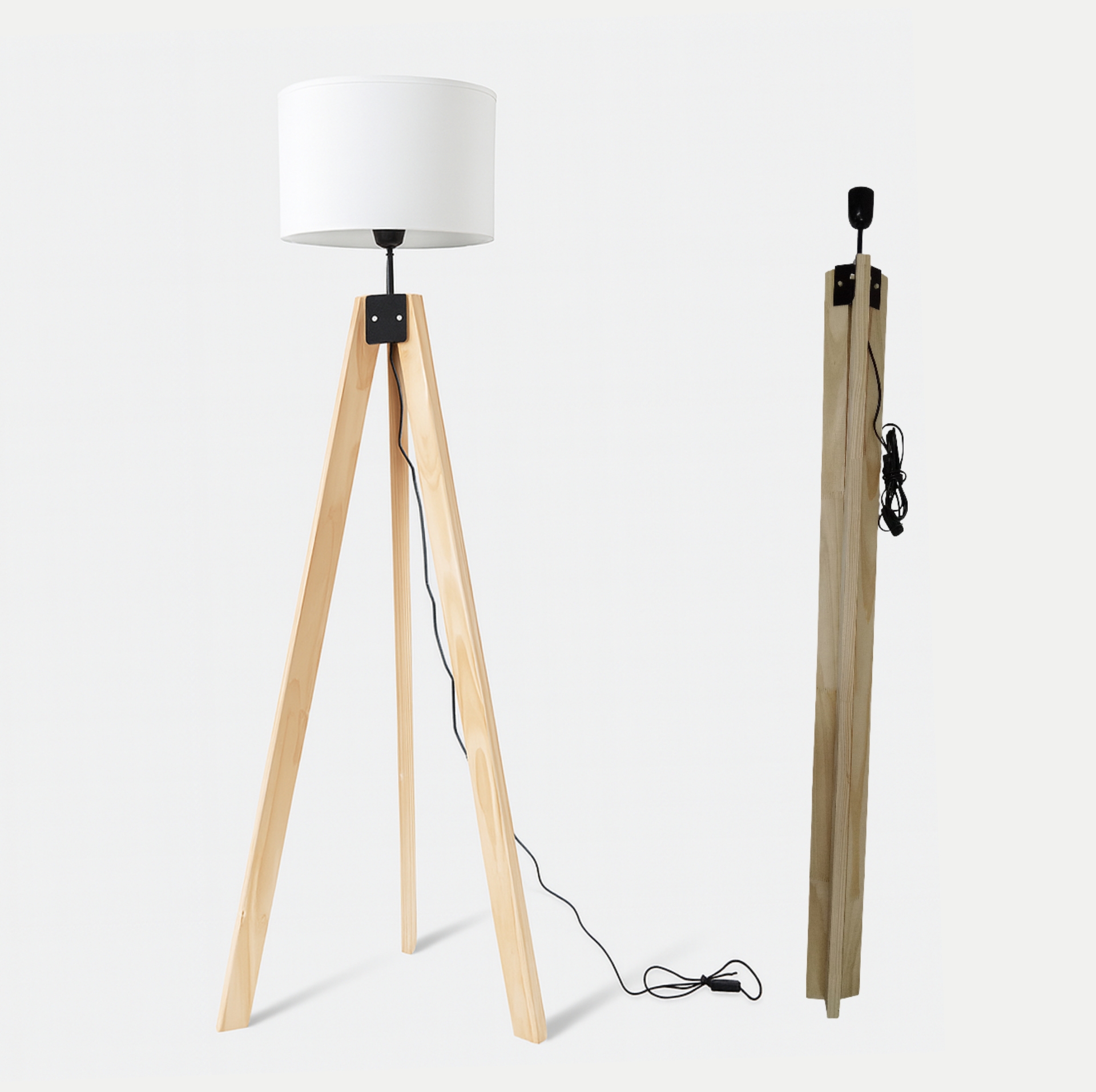 LAMPARA DE PIE NORDICA PLEGABLE MADERA